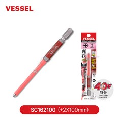 베셀 고사이 튜브 비트 GSC162100 PH2 100mm 십자 쇼트방지, 1개