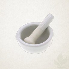 실험실용 도자기 약사발 세트 유발유봉 포함 알약 분쇄기 6cm 소형, 1개