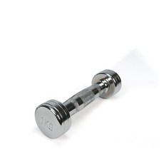 電鍍啞鈴1公斤(菱格紋槓心)(1支)(1kg/重量訓練/肌肉/二頭肌/胸肌/舉重), 詳見包裝, 詳見包裝