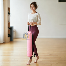 렘코 요가매트 캔버스 가방 백팩형 가벼운휴대 매트정리, 1개, 핑크