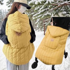 아동 외출 망토 베이비 카트용 두꺼운 바람막이 담요 아기 허리스탠드 플리스 담요 보온용 가을겨울, 노란곰 [양털 망토]