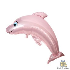 앤서룸 돌고래 슈퍼쉐입 은박풍선 블루돌고래, 파스텔핑크／FREE
