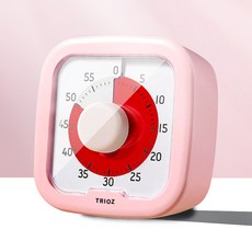 트리오즈 무소음 구글타이머 뽀모도로 타이머, 1개, 핑크