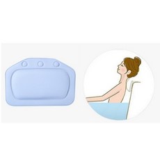 욕조 폭신한 베개 편안한 목 머리 받침 쿠션, 화이트, 1개