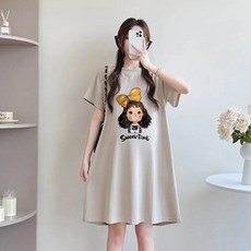 지니어스노랑 리본 소녀 원피스 편안한 스타일 미디움 길이 활동 부드러운 소재 데일리 캐주얼