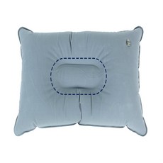 에어베개 휴대용 캠핑 여행용 허리 쿠션 바람넣는 베게, 그레이