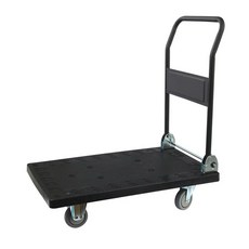 日式低噪音塑鋼手推車 荷重300KG 折疊手推車 板車, 黑色, 1個