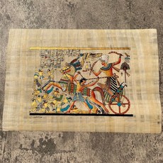 老番顛 埃及莎草紙 - 拉美西斯征戰主題 純手工裝飾畫, 23x32cm莎草紙+錶框