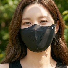 아이즈온 ANTI-UV PRO 자외선차단 마스크 스포츠 쿨링 골프, 블랙, 1개