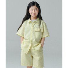 무신사 스탠다드 MUSINSA STANDARD KIDS 오버사이즈 시어서커 반팔 셔츠 [레몬 크림] MKDSS4Z04-LA 418555