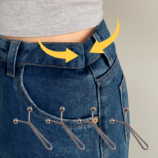 오데트 Y핀 허리 조절 클립 바지 허리줄이기 옷핀, 블랙, 4개