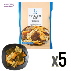 일본 로손 이카텐 노리텐 오징어튀김과 김부각 어포스낵, 5개, 26g