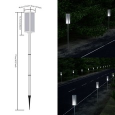 黑馬燈城 太陽能地插警示燈 LED信號燈路障燈, 白色, 1個