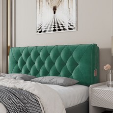 침대 헤드쿠션 두께 침대헤드 대쿠션 등받이 프레임 등쿠션 럭셔리 헤드보드 머리 순면, M. 플란넬 다이아몬드 - 딥그린