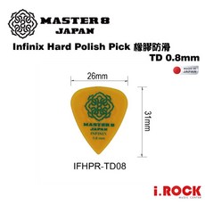 MASTER 8 全系列 PICK 防滑磨砂橡膠 JAZZ 大三角 簽名代言 匹克 彈片, 1個, 水滴形 INF橡膠防滑 -0.8半透黃