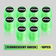 자동차 밸브 캡 스컬 휠 커버 야광 허브 랭글러 레니게이드 글래디에이터 컴패스용, 4. green-10PCS, 1개