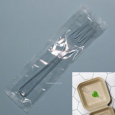 웰베이킹 개별포장 투명포크, 1개, 500개입