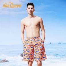 Heatwave 男款橘色海洋沙灘褲, M