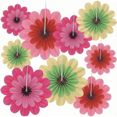 도르 페이퍼팬 데코 9종 장식 세트 파티 용품 인테리어 선물, 블라썸 플라워