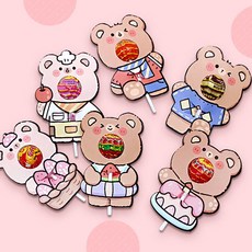 만들기대장 사탕꽂이 6종 선물 곰돌이만들기 사탕 포장 꽂이 dew+21305bh