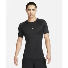 나이키 nike 프로 드라이 핏 타이트 반소매 피트니스 탑 M 블랙 화이트 FB7933-010