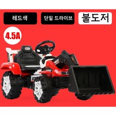 대형 원격 제어 굴삭기 전기 어린이 장난감 자동차 건설장비 엔지니어링, 빨간색 전동식 불도저 - 싱글 드라이브 4.5A, 1개