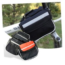 라이딩 프레임 백 자전거 탑튜브 가방 거치대 수납 파우치, 1개, 블랙
