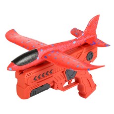 彈射飛機槍，兒童戶外玩具，親子互動遊戲，安全耐用材質，簡單易操作, 紅色, 1個