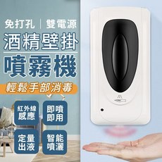 Forge酒精噴霧機，紅外線感應，壁掛式，1000ml大容量，雙電源, F1306紅外線酒精消毒感應器