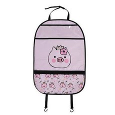 汽車座椅椅背防踢墊兒童卡通保護墊車用防髒墊後排防踢墊汽車用品汽車裝飾, 豬小妹-長款升級加厚, 1個