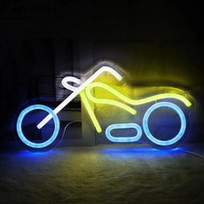 바이크 오토바이 경주 네온사인 LED 레인잉 인투 더 벤 네온 라이트 USB 거실 침실 맨케이브 홈파티 벽 장식 선물, [03] 41x20cm