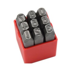 WKSTOOL 9pcs 헤비 듀티 스틸 스탬프 대문자 번호 5/64 2mm 핸드 스탬핑 시리얼 코드 알파벳 펀치 키트 주얼리 금속 판금 금형 제작용, 6mm Number