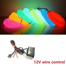 글로우 EL 와이어 케이블 LED 네온 크리스마스 댄스 파티 DIY 의상 의류 빛나는 자동차 조명 장식 의류 유, 02 3M, 02 Ice blue