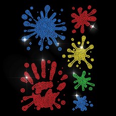 1개 유리 핫픽스 라인스톤 다리미 부착형 아플리케 의상 액세서리 (옷 가방 바지 등 다양한 모양 297x210mm), 혼합색