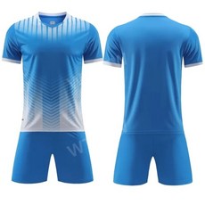 족구 의류 남자 축구 배구 유니폼 반바지 반티 운동복 훈련 저지 성인 세트, 2XL, 라이트 블루