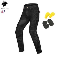 오토바이 라이더바지 남녀공용 여름 통풍 라이딩팬츠 청바지풍 패널형 보호장비, 4XL, 블랙  클래식 에디션