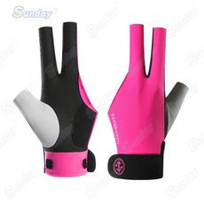 職業桌球手套 男女露指透氣防滑薄款斯諾克耐磨專用三指手套, 圓溝款檯球專業左手玫紅, 1個