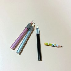 몽땅연필홀더 연필 연장 홀더 깍지 학생 학교+새론무역Shop, 핑크