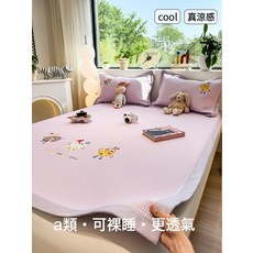 A類母嬰級韓系小兔冰豆豆夏季冰絲涼蓆可機洗2026新款空調軟席子, 【牀蓆款】樂享狂嗨-紫【A類母嬰級️可機洗️贈同款枕套】