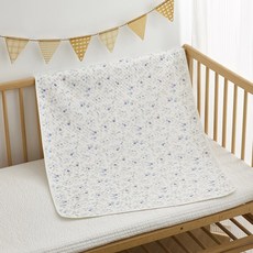 可水洗純棉透氣隔尿墊, 藍莓果果- 隔尿隔便乾爽護臀:50*70CM, 1個