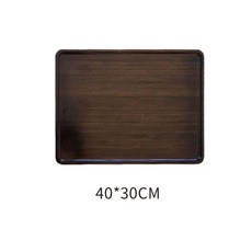 衚桃色竹製茶道托盤 - 燒烤/水果/麵包盤, 胡桃色長方形30*40*2.0CM, 1個