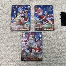 黑白之翼異世界生活聖誕雷姆拉姆閃卡DIY金簽收藏卡-適暢專營, 黑白之翼 異世界的生活 圣誕雷