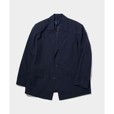 [블랙모먼트] 데일리 오피스 투버튼 베이직 오버핏 싱글 블레이저 수트 셋업 자켓 [네이비]
