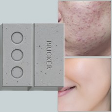 브릭커 머디 어성초 CP 천연비누 (머드팩 고체팩), 2개입, 140g