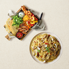 애슐리 올라 파히타+바지락 듬뿍 봉골레 파스타 총4인분 크리스마스 홈파티 밀키트, 1, 632g