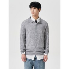 에잇세컨즈 8SECONDS 울블렌드 하이게이지 칼라 니트 그레이 WTJ251 BXE320