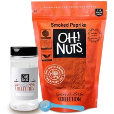 Oh! Nuts 스페인 훈제 파프리카 - 473.2ml(16온스) 밸류 백 엑스트라 프레시 & 아로마 천연 GMO 프리 빈 병 + 계량 스푼 포함 탑 셰프가 사용 254332