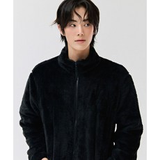 체이스컬트 CHASECULT 공용 베이직 퍼플리스 집업 점퍼-블랙