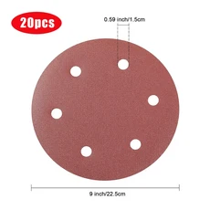 20개 9인치 6홀 225mm 벽면 샌더 사포 목공 연마 디스크 광택 도구 40-2000 그릿, 01 225mm, 06 150, 01 20 pcs