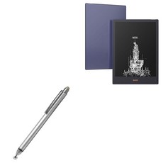 BoxWave Onyx Boox Note 4와 호환되는 스타일러스 펜 - 듀얼팁 정전식 스타일러스 파이버 팁 디스크 팁 정전식 스타일러스 펜 - 메탈릭 실버